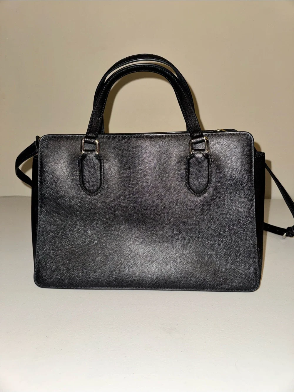kate spade black saffiano leather satchel with detachable strap